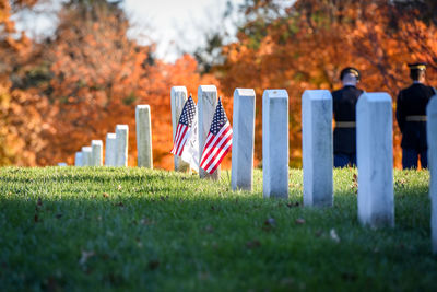 Tombstones at cemetery