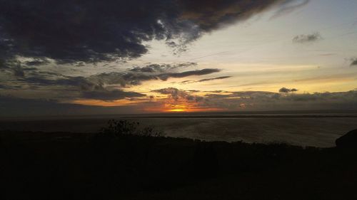 Scenic view of sea during sunset