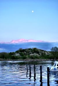 Scenic view of calm lake against sky