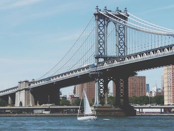 Low angle view of bridge over river