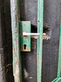 Close-up of rusty metal door