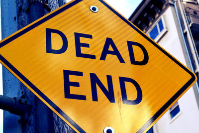 Low angle view of sign board