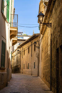 Narrow alley amidst buildings in town