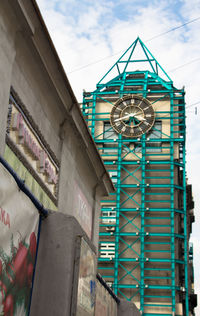 Low angle view of old building against sky