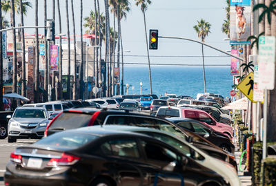 Cars on city street