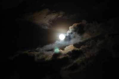 Low angle view of moon in sky