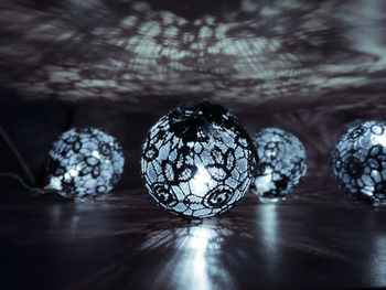 Close-up of balls on table