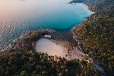 High angle view of sea against sky