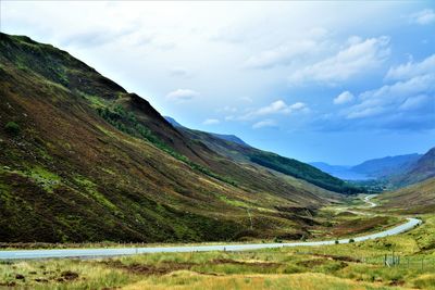 Scenic view of mountains against sky