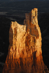 Low angle view of rock formations