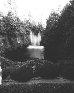 Scenic view of waterfall