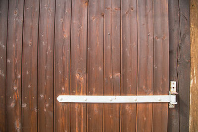 Close-up of closed wooden door