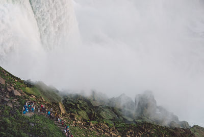 Scenic view of waterfall