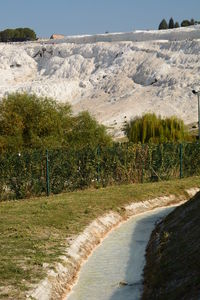 Scenic view of land against sky