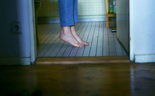 Low section of man on floor