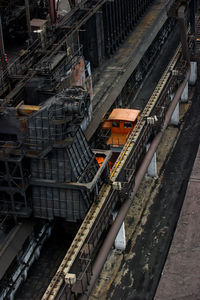 High angle view of railroad tracks