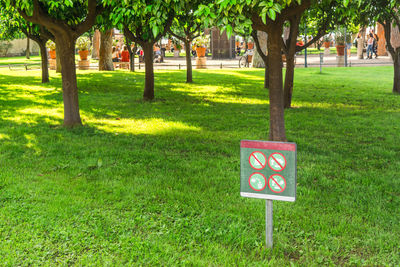 Information sign in park
