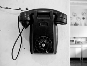 Close-up of telephone booth