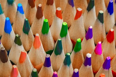 Full frame shot of multi colored pencils