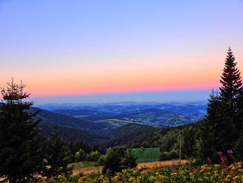 Scenic view of landscape against clear sky