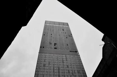 Low angle view of buildings against clear sky