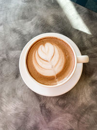 High angle view of coffee on table