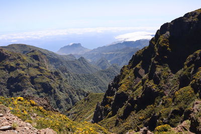 Scenic view of mountains against sky