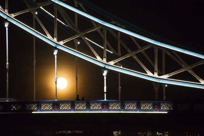 Low angle view of illuminated bridge