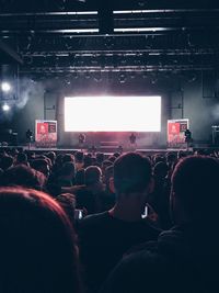 Rear view of people at music concert