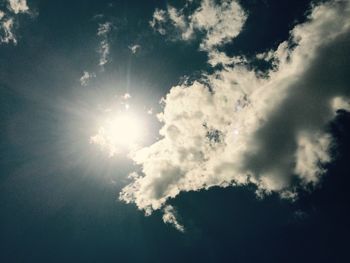 Low angle view of sky at sunset