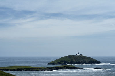 Ballycotton island cork ireland with rough seas