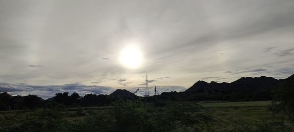 Scenic view of silhouette landscape against sky during sunset