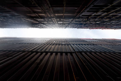 Low angle view of modern building against sky