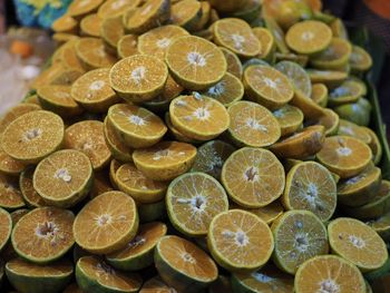 High angle view of fruits in market