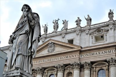 Low angle view of statue