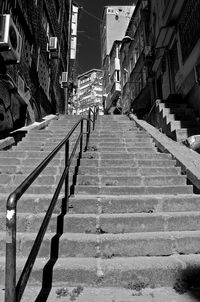 View of staircase in city