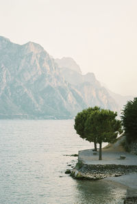 Scenic view of lago di garda in italy. shot on 35mm kodak portra 800 film.