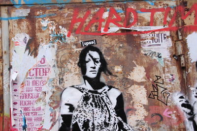 Close-up of graffiti on wall