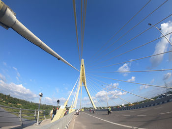 View of bridge against blue sky