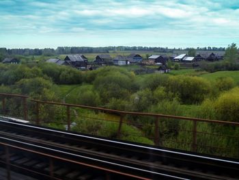 High angle view of railway tracks