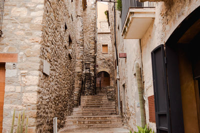 View of staircase amidst buildings