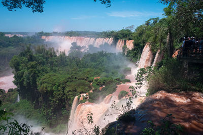 Scenic view of waterfall