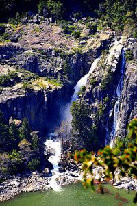 Scenic view of waterfall