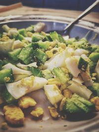 Close-up of meal served in plate