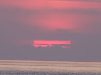 Scenic view of sea against sky at sunset