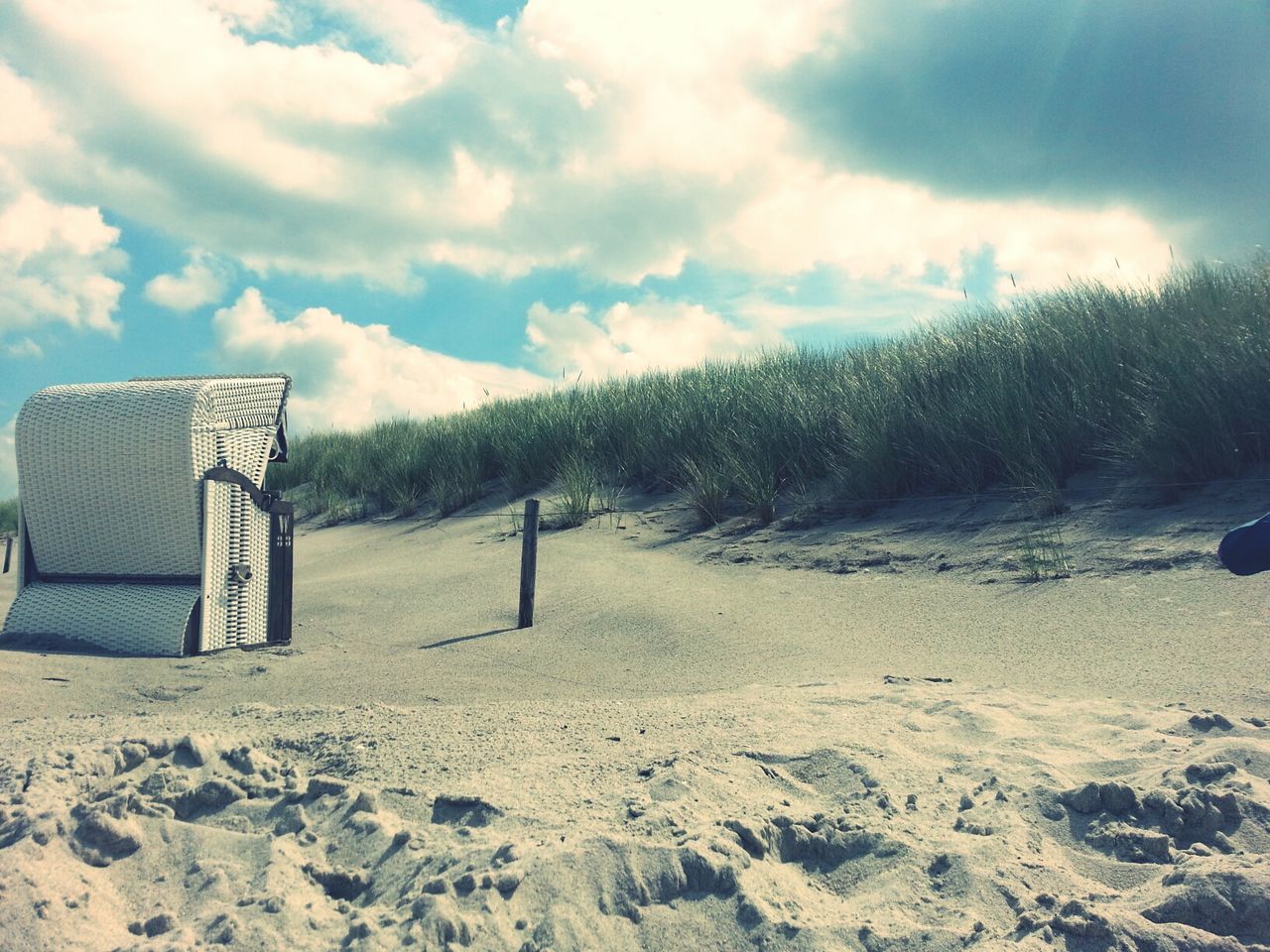 beach, sand, sky, cloud - sky, tranquility, shore, tranquil scene, nature, absence, scenics, sea, cloud, cloudy, beauty in nature, tree, day, vacations, landscape, outdoors, empty