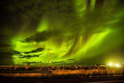 Scenic view of dramatic sky at night