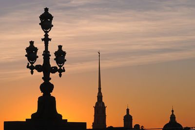 Silhouette of building against cloudy sky