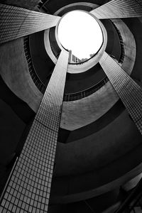 Low angle view of spiral staircase of building