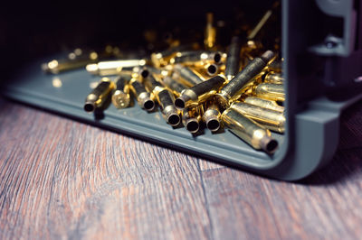 6.5 creedmoor brass shells in ammunition box